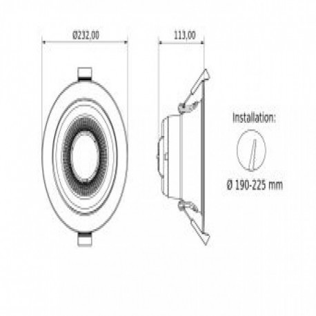 Downlight California+ redondo empotrable UGR<19 CCT Threeline