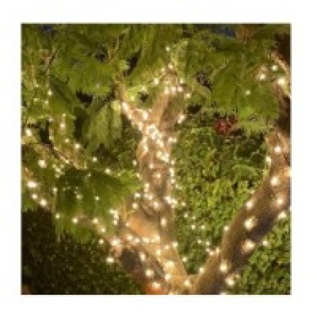 Guirnalda Ball LED cálido cable blanco 10m IP65 Vaelza