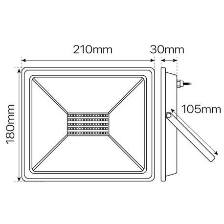 Proyector LED Eco negro 50W I-TEC