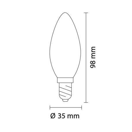 Pack10 Bombilla filamentos C35 E14 6W dimmable CristalRecord