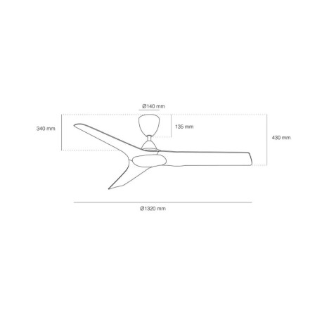 Ventilador de techo AC Strom IP44 CristalRecord