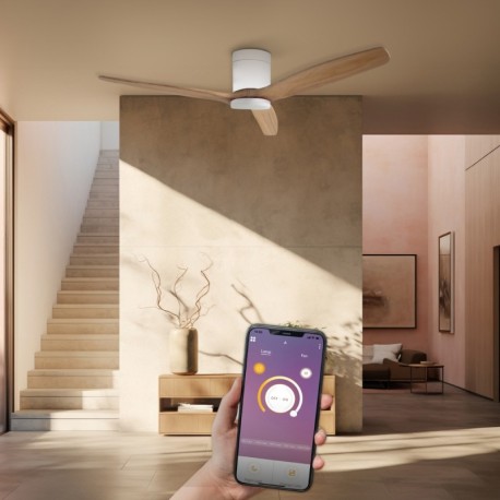 Ventilador de techo smart Kasama blanco/haya luz CCT GSC