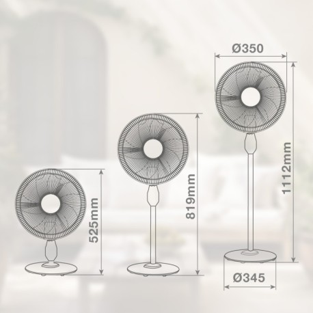 Ventilador de pie Haripal Ø36cm 25W motor DC GSC