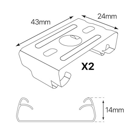 Kit sujeción techo luminaria Market I-TEC