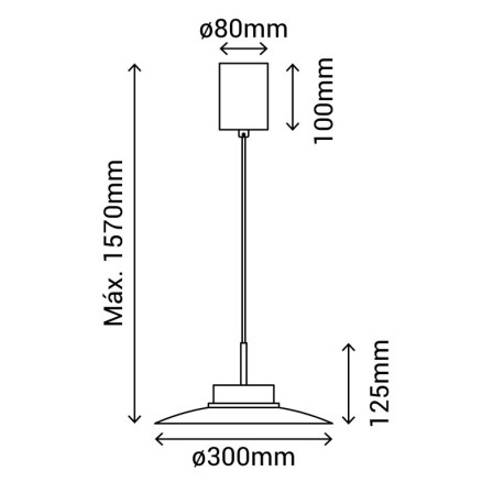 Lámpara colgante Carmen Ø300mm Sulion