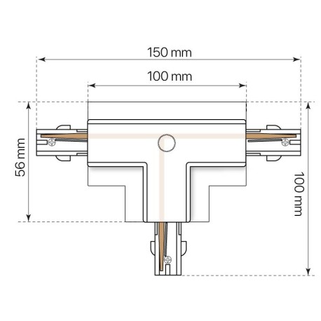 Conector T Izquierda 1 carril trifásico Kodiak I-Tec