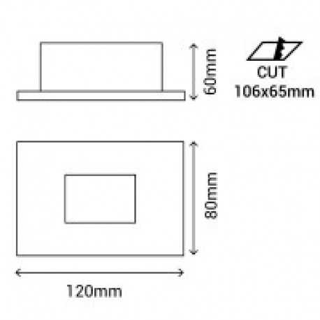 Aplique de pared empotrable Kamal de Sulion