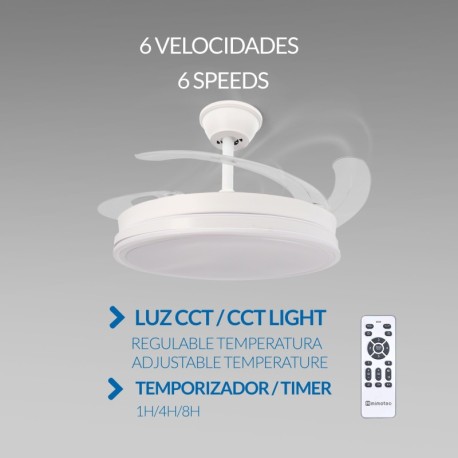 Ventilador de techo Olga Ø107 blanco Mimotec
