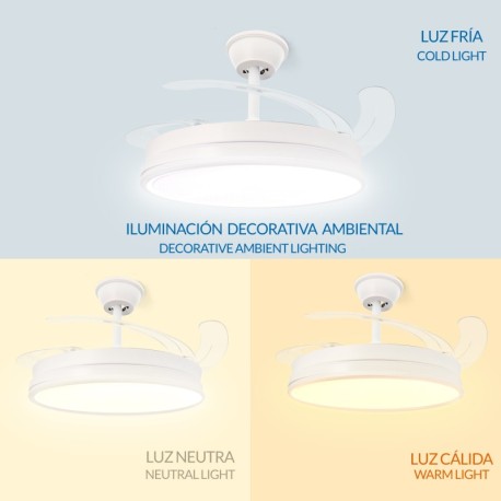 Ventilador de techo Olga Ø107 blanco Mimotec