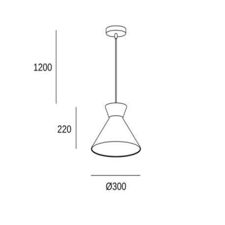 Lámpara colgante Dama Ø300 negro Forlight