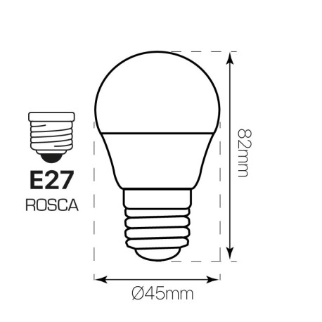 Bombilla LED Esférica E27 6w 300º dimable triac I-TEC