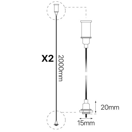Kit suspensión luminaria Market I-TEC