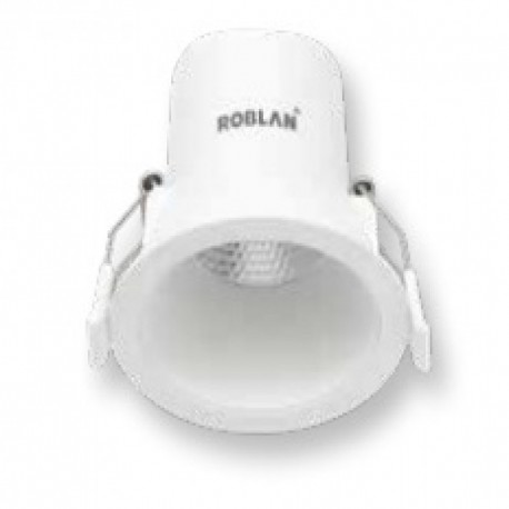 Foco Downlight LED Empotrable 6W Regulable Aro Blanco Roblan