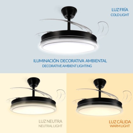 Ventilador de techo Olga Ø107 negro Mimotec