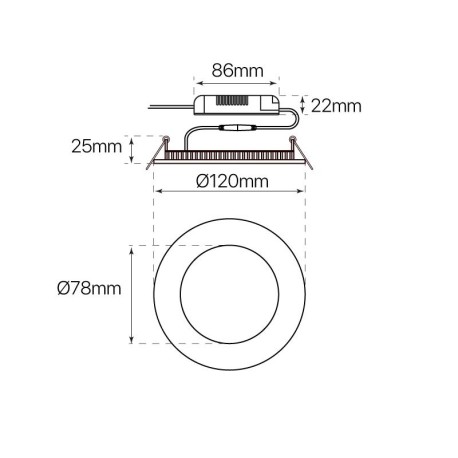 Downlight Slim empotrable redondo 6w I-TEC