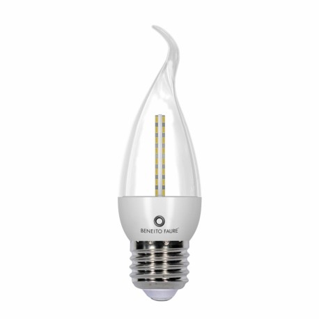 Pack-10 Bombillas LED Vela Flama transparent 4W E27 360º Beneito Faure