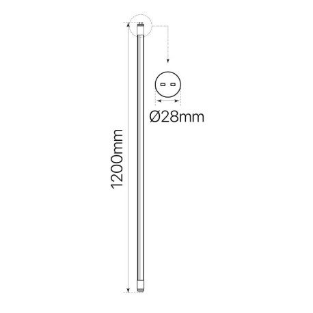 Tubo LED T8 aluminio cárnico 140º I-TEC
