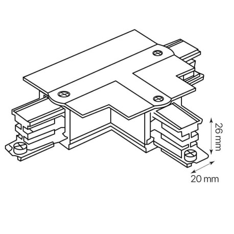 Conector T Derecha 2 carril trifásico Kodiak I-Tec