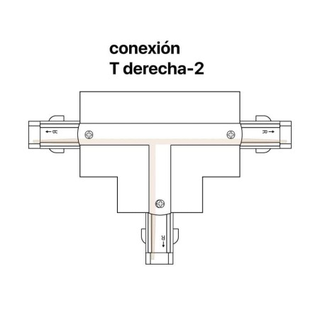 Conector T Derecha 2 carril trifásico Kodiak I-Tec