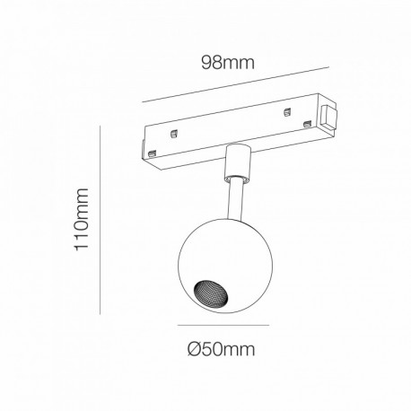 Foco decorativo led Bora magnet track Beneito Faure