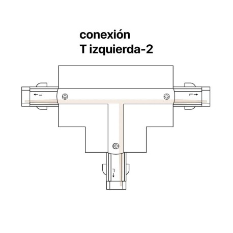 Conector T Izquierda 2 carril trifásico Kodiak I-TEC