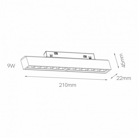 Foco led decorativo TRAM Magnet track Beneito Faure