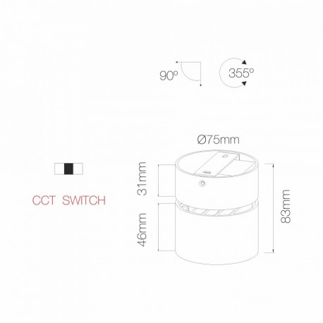 Aplique Mini Concord 7w Switch Beneito Faure