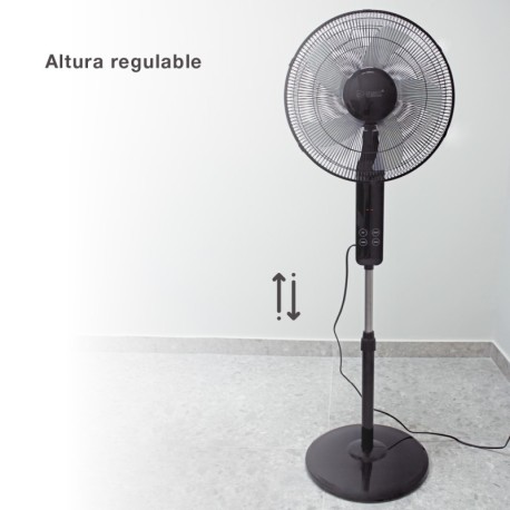 Ventilador de pie Tehri negro con motor DC 30w GSC