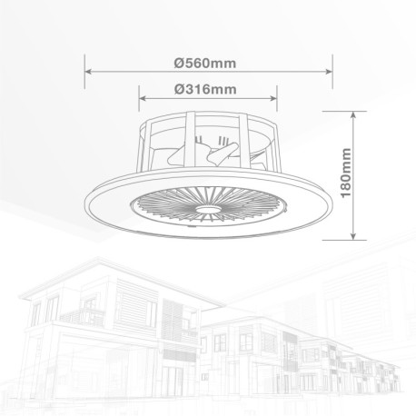 Ventilador de techo Box Fan Takam blanco GSC