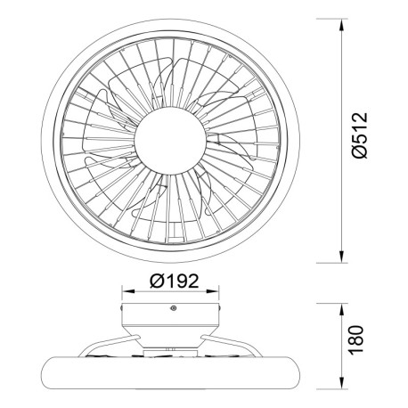 Ventilador de techo TURBO de Mantra