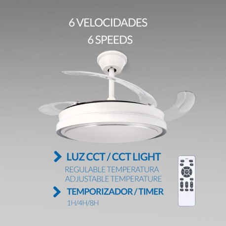 Ventilador de techo Hood blanco CCT Mimotec