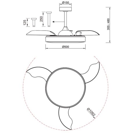 Ventilador de techo Alaska Mantra