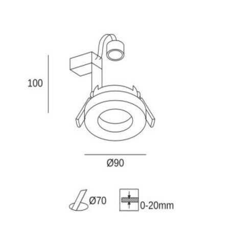 Downlight empotrable Rame GU10 8w cromo Forlight