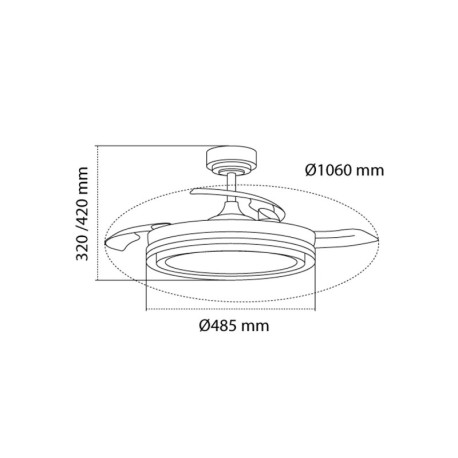 Ventilador de techo Nasot 72w blanco CristalRecord