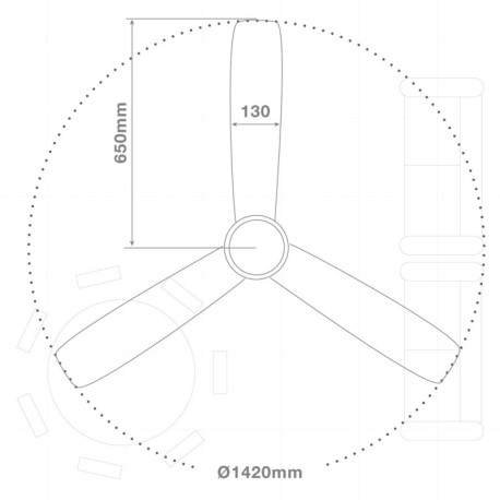 Ventilador de techo Saltok negro GSC