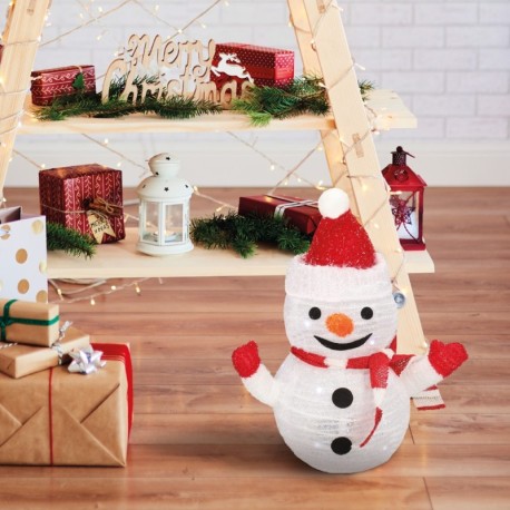 Muñeco de nieve plegable LED 300mm Luz fría GSC