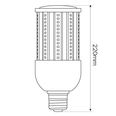 Bombilla LED industrial alta potencia Corn E27 36w 85-305V I-TEC