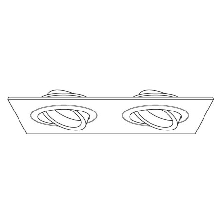 Foco Alum 2 luces basculante empotrable rectangular I-TEC