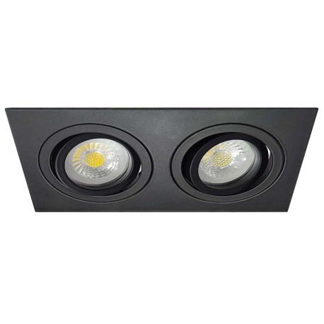 Foco Alum 2 luces basculante empotrable rectangular I-TEC