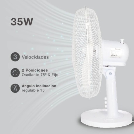 Ventilador sobremesa Macomia blanco 35w GSC