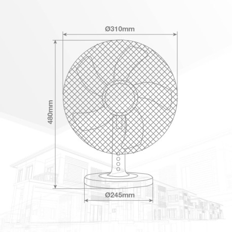 Ventilador sobremesa Macomia blanco 35w GSC