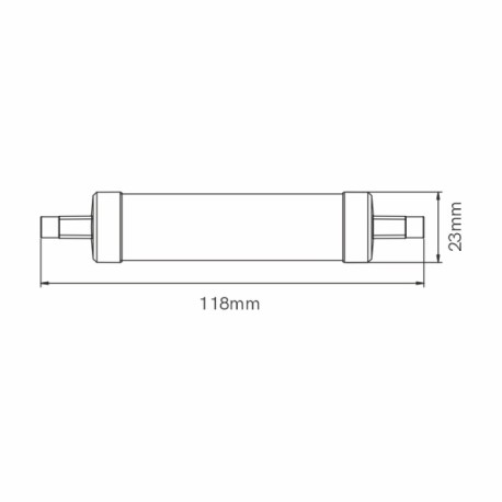 Bombilla LED lineal tubular R7S 9w 118mm 220V 360º  Beneito Faure