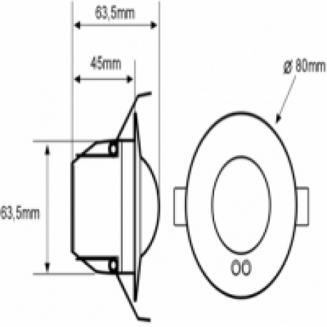 Detector de Movimiento empotrable en techo 360º Dinuy