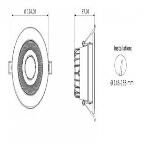 Downlight Boston redondo 4000k UGR<19 Threeline