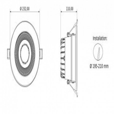 Downlight Boston redondo 4000k UGR<19 Threeline