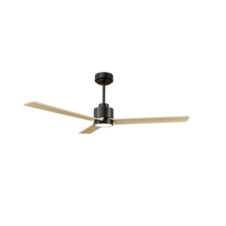 Ventilador de techo Anne con luz Negro madera natural Sulion