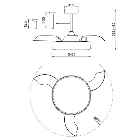 Ventilador de techo Alaska MIni Mantra