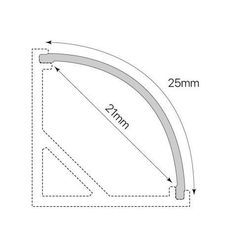 Difusor opal E-163 esquina 2mts I-TEC