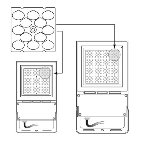 Lente asimétrica para proyector Viper de 80w y 150w I-TEC