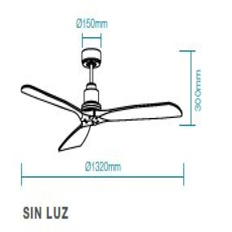 Ventilador de techo Menorca DC sin luz negro/nogal oscuro Martec